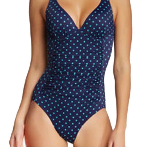 Spanx Navy Dot Swimsuit - Picture 3 of 3